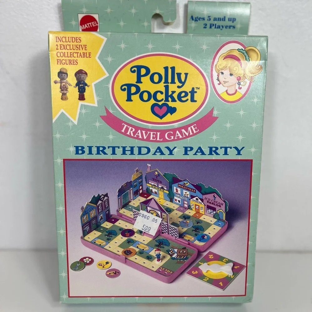New in Box Polly Pocket Birthday Party in Pollyville Travel Game‎ 1994 Mattel